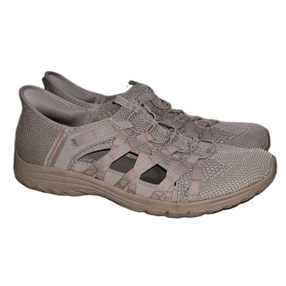 Skechers Hands‎ Free Slip-ins Reggae Fest 2.0 Women's 10 Tan Mesh Casual Shoes
